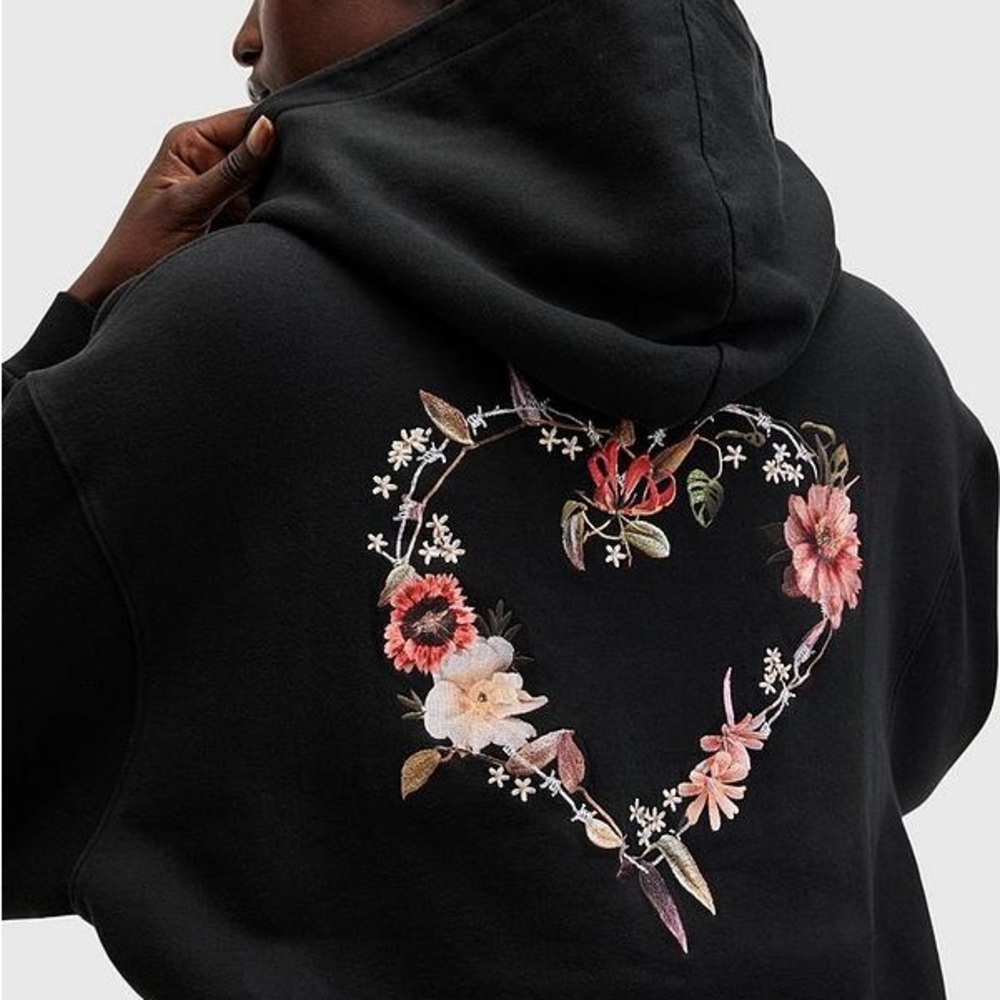NEW All Saints Unity Pippa Black Hoodie - Size XS